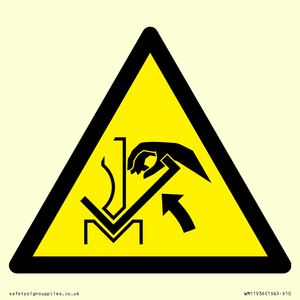 W031 Warning: Hand crushing between press brake and material